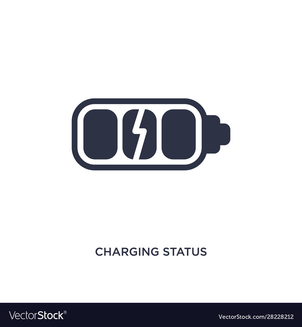 Charging status icon on white background simple