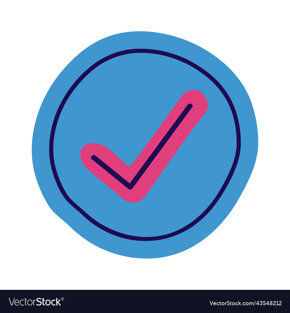 Check symbol in button