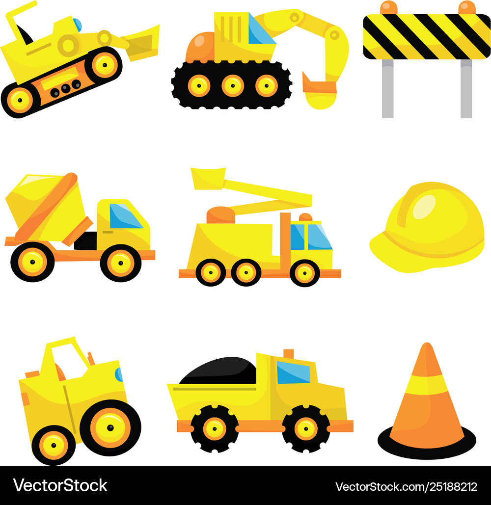 Construction icon set Royalty Free Vector Image