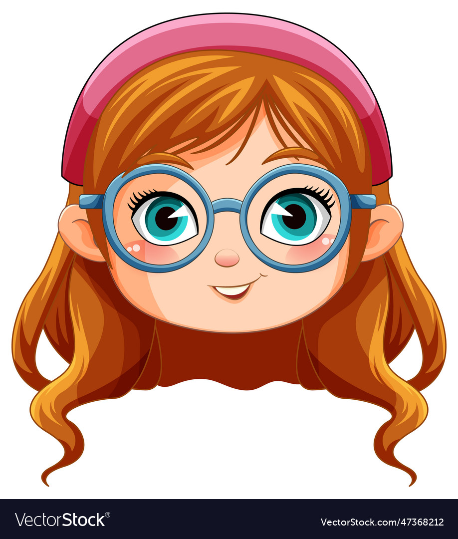 Cute nerdy girl cartoon character Royalty Free Vector Image