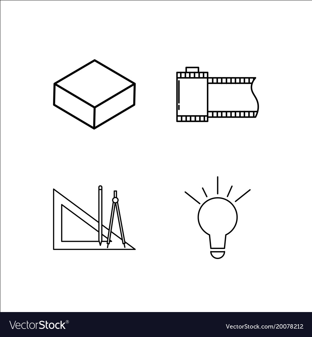 Design and studio simple linear icon setsimple