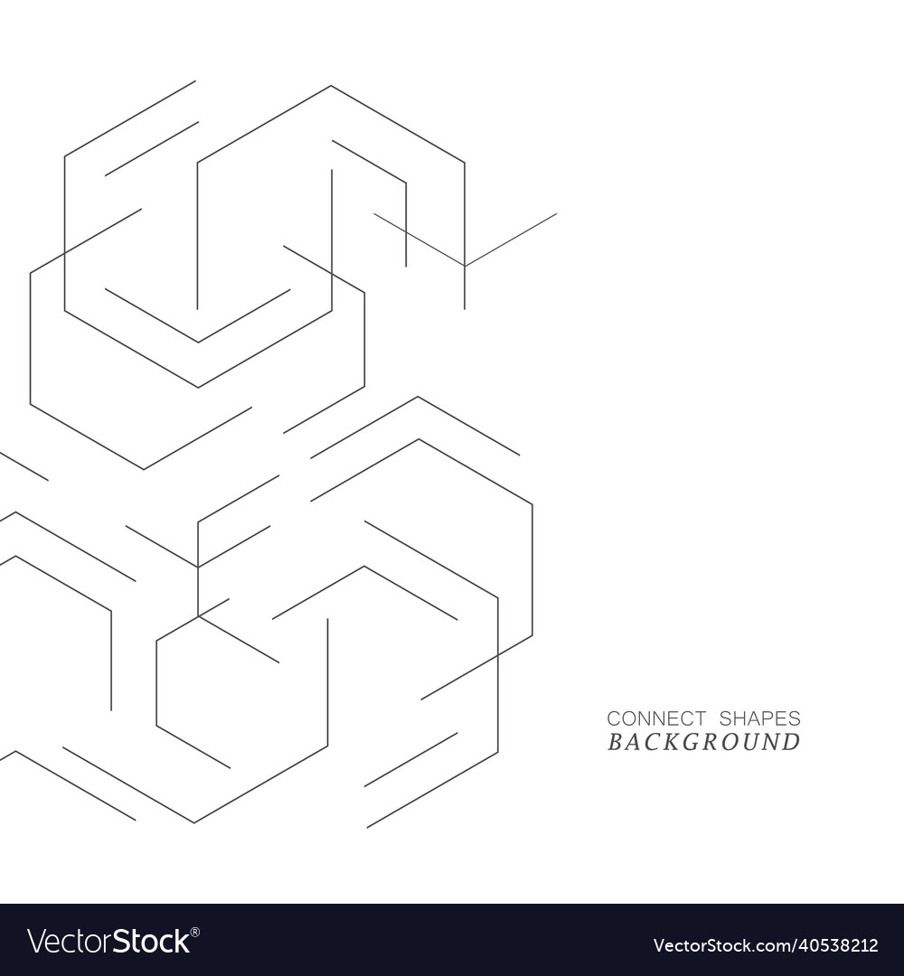 Design with connect hexagon vector image Design with connect hexagon