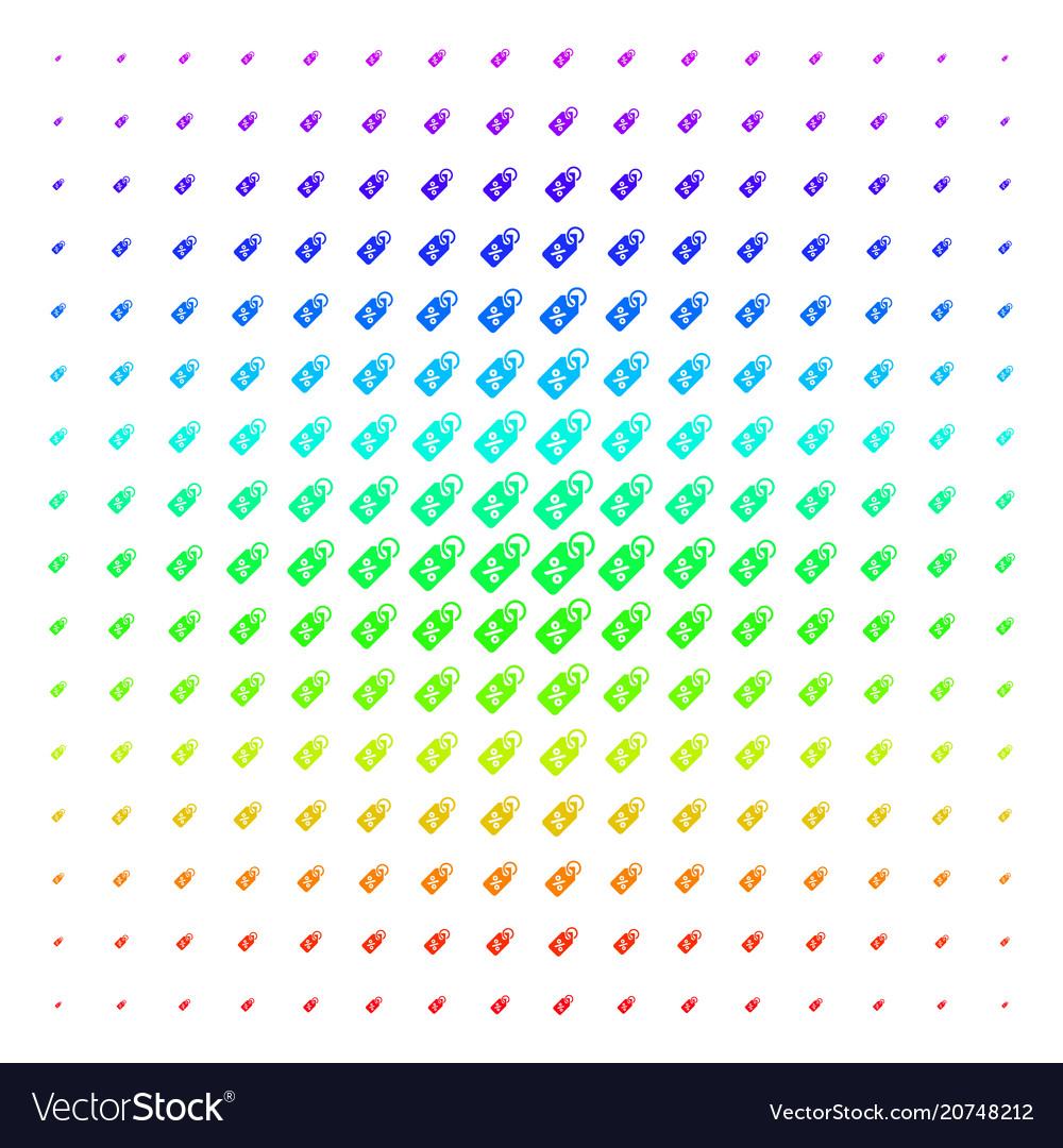 Discount tag shape halftone spectral pattern vector image Discount tag shape halftone spectral pattern