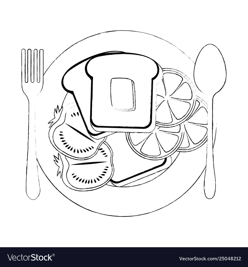 Dish with delicious breakfast menu