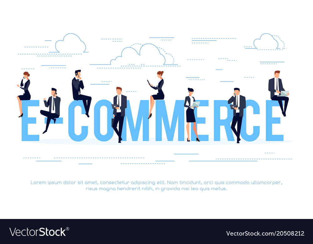 E-commerce business concept in a flat style