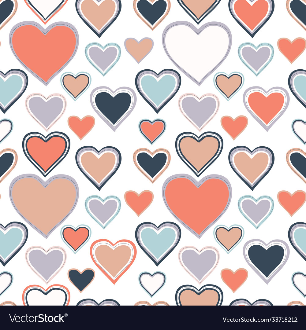 Fun hearts seamless pattern Royalty Free Vector Image