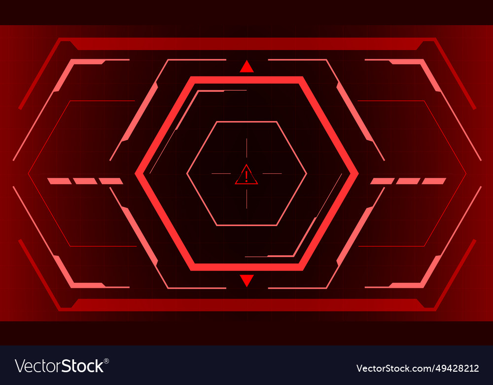 Hud sci-fi hexagon interface screen view vector image Hud sci-fi hexagon interface screen view