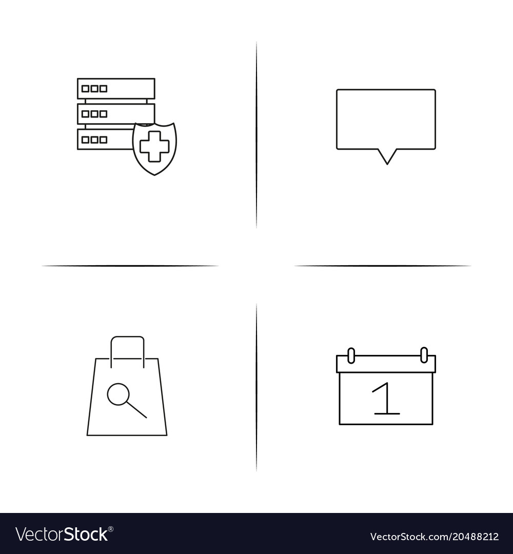 Interface simple linear icons set outlined