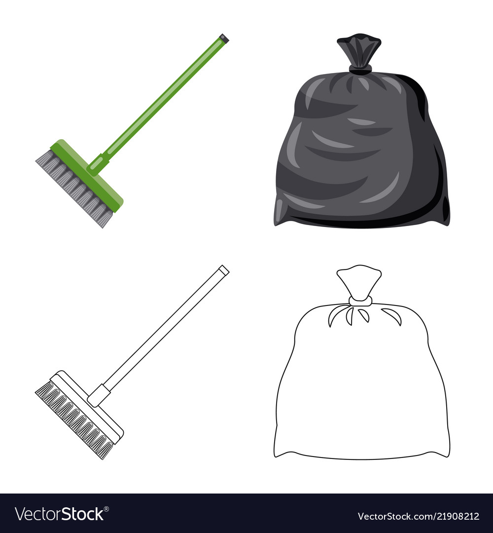 Isolated object of cleaning and service icon set