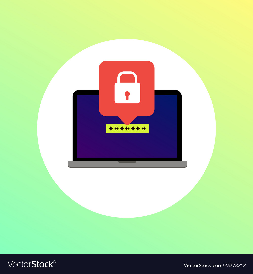 Laptop with password notification security lock