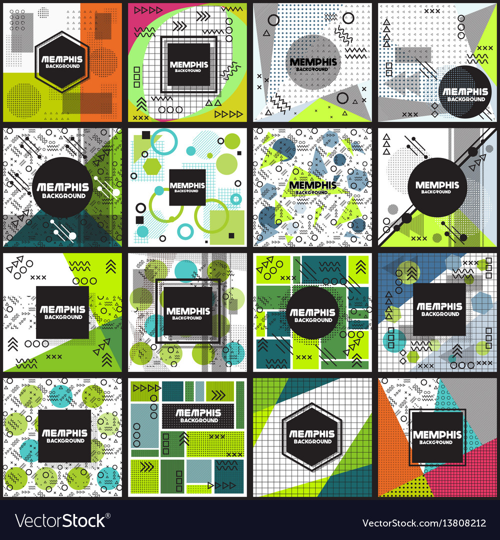 Memphis background style design template