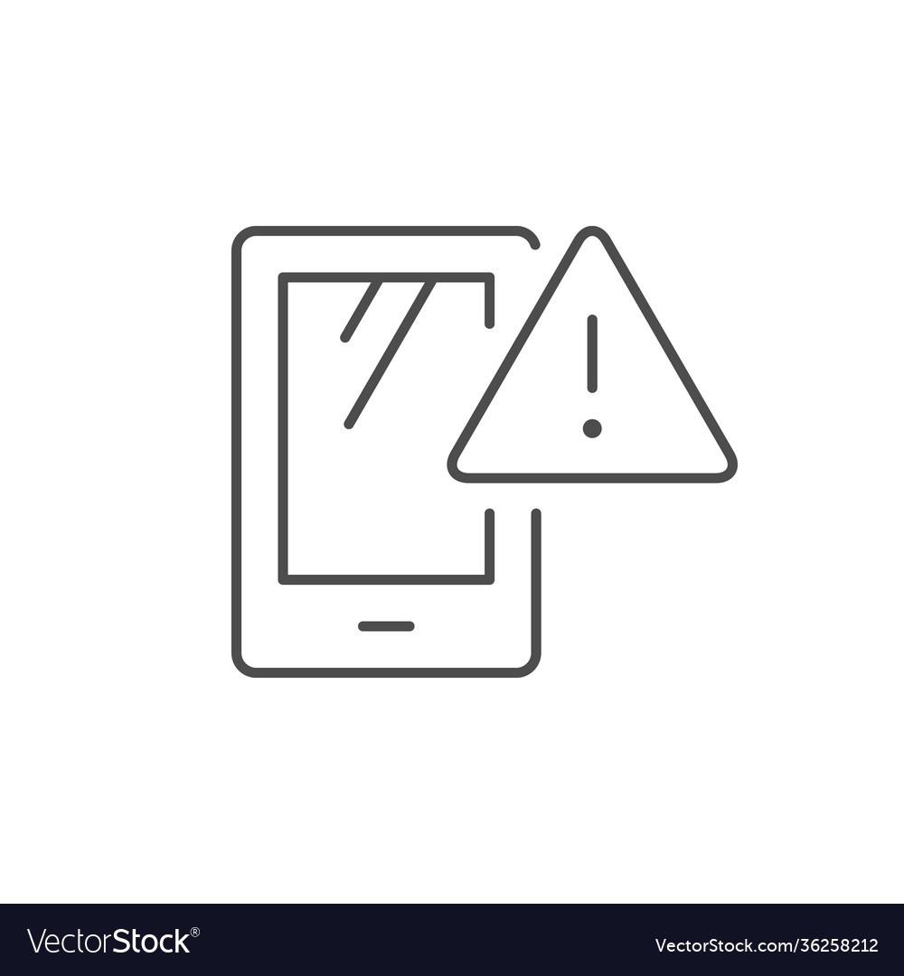 Mobile alert line outline icon vector image Mobile alert line outline icon