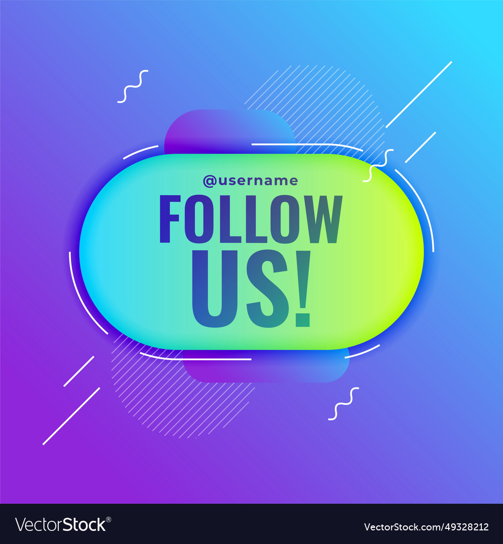 Modern digital follow us template like Royalty Free Vector