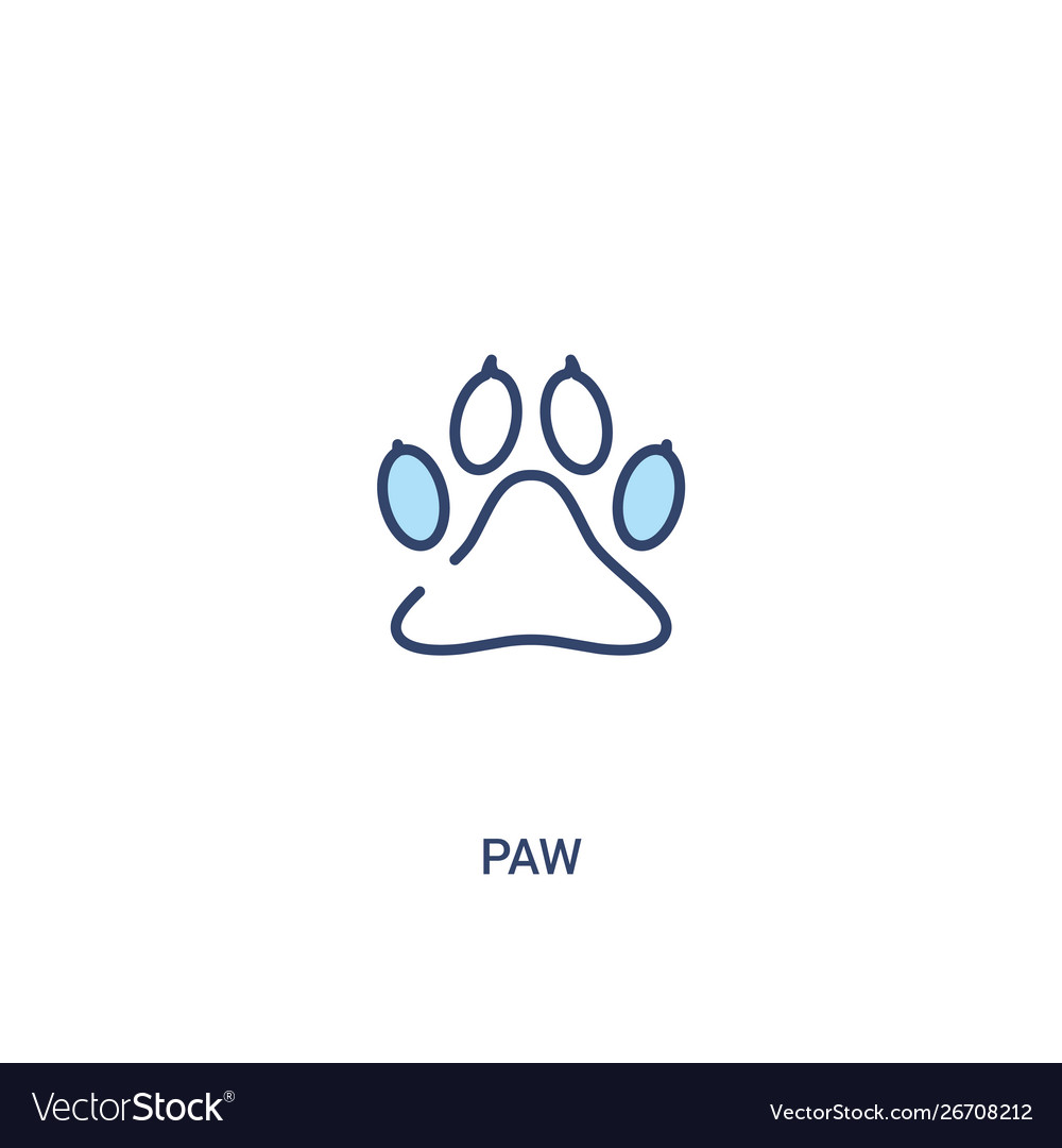 Paw concept 2 colored icon simple line element