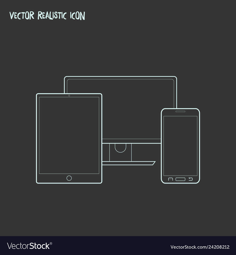 Responsive design icon line element vector image Responsive design icon line element