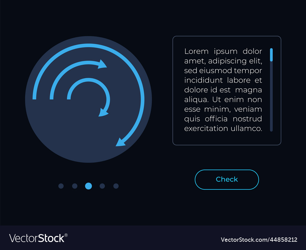 Rotating arrows chart ui element template vector image Rotating arrows chart ui element template