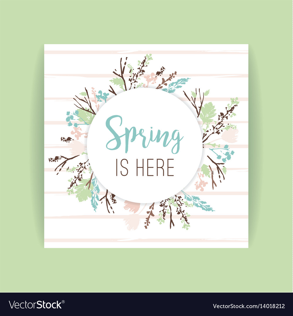 Spring frame of branches and leaves
