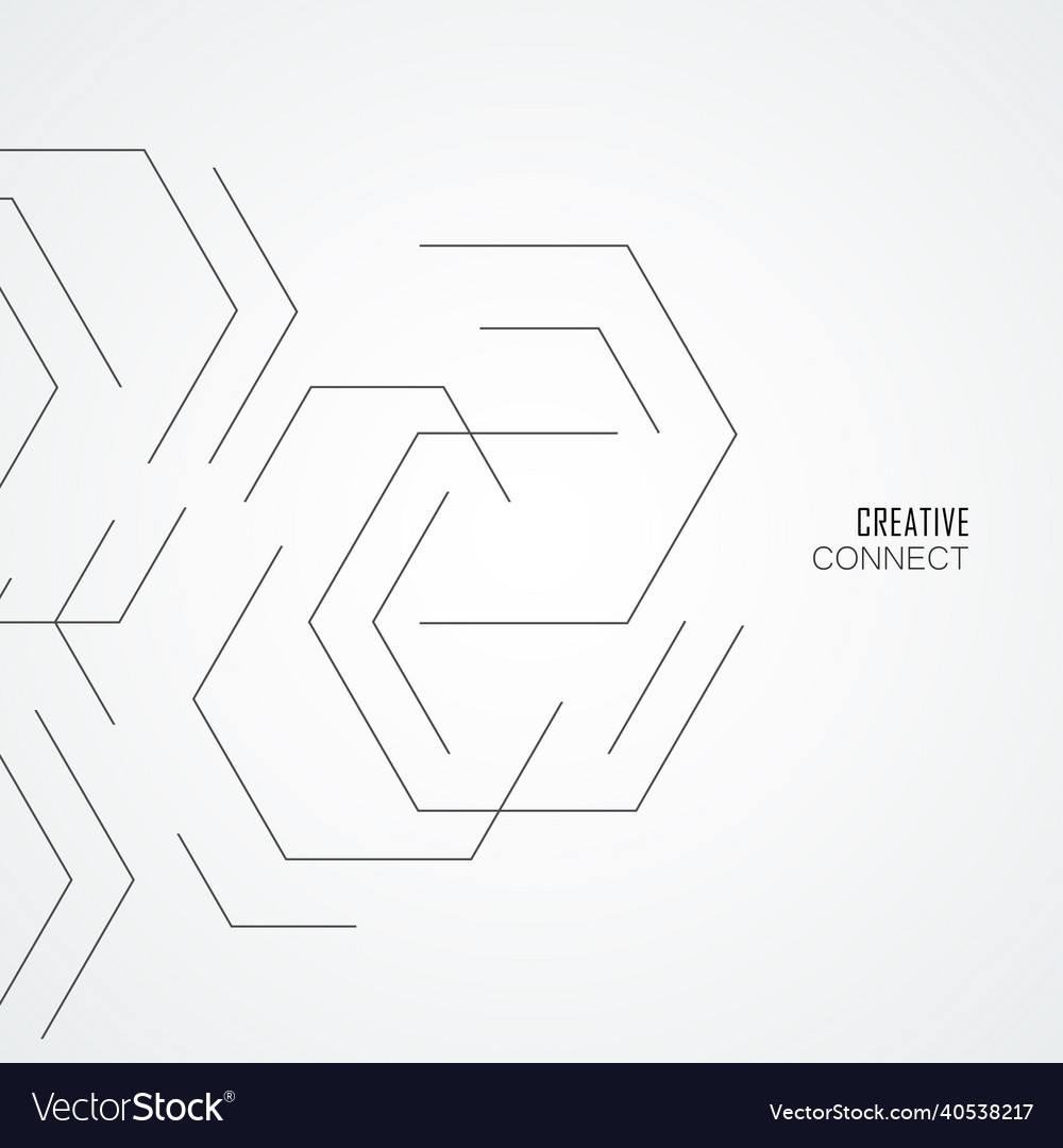 Abstract line shapes and pattern hexagon vector image Abstract line shapes and pattern hexagon