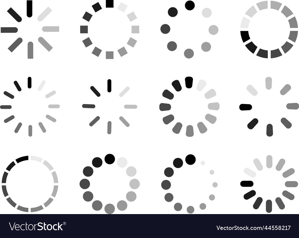 Big set of loading iconsgroup bar vector image Big set of loading iconsgroup bar