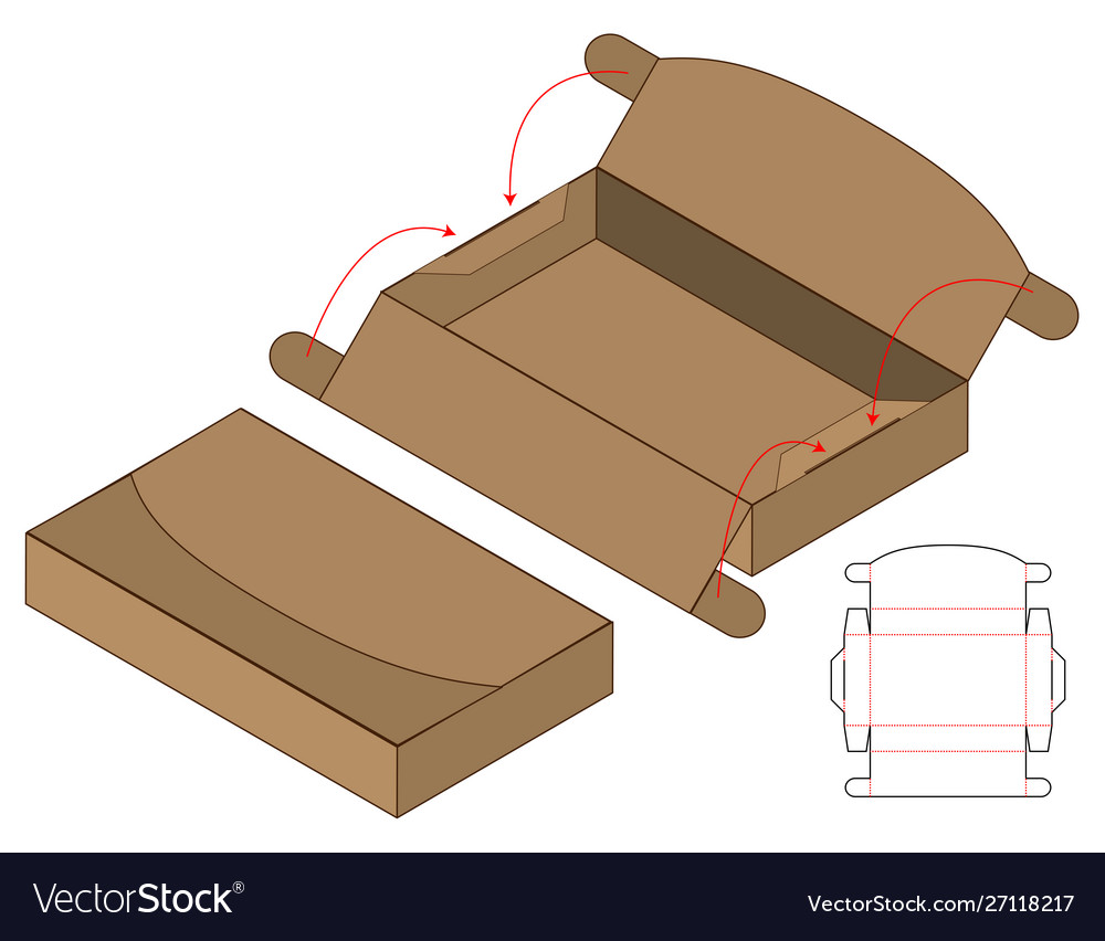 Box packaging die cut template design 3d mock-up Vector Image Box packaging die cut template design 3d mock-up