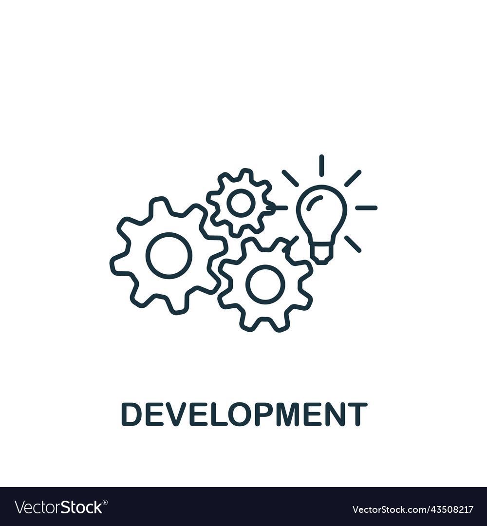 Development icon monochrome simple brain process vector image Development icon monochrome simple brain process