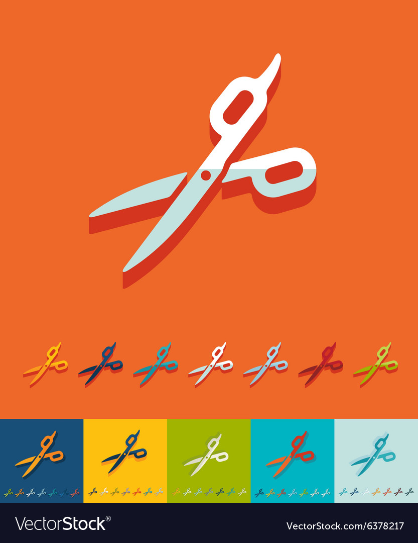 Flat design scissors
