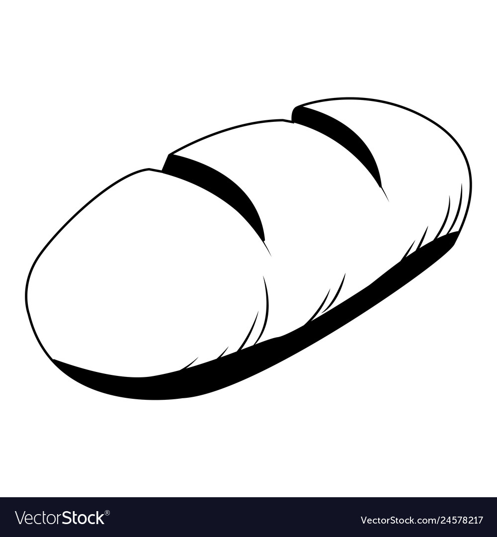 Fresh Bread Isolated In Black And White Royalty Free Vector