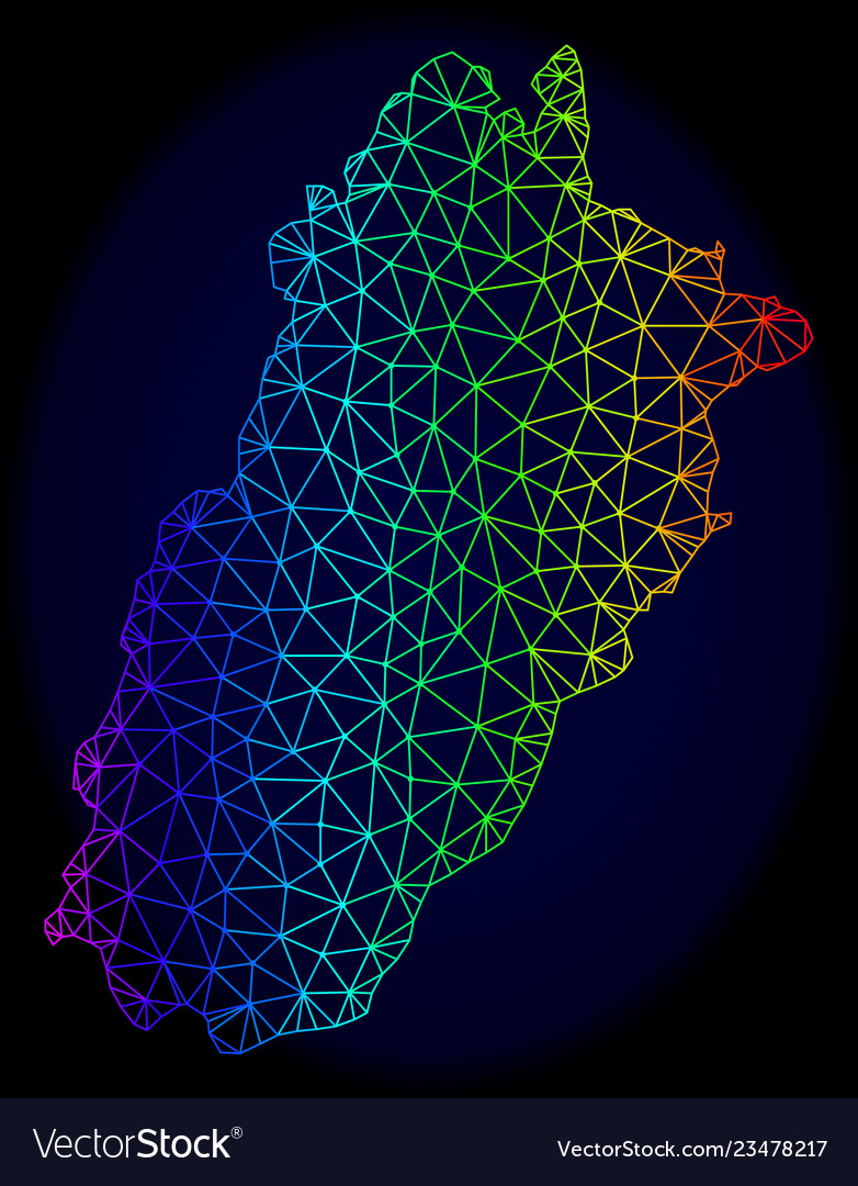 Polygonal wire frame spectrum mesh map