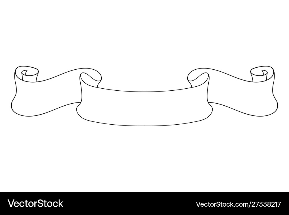 Ribbon scroll outline icon Royalty Free Vector Image