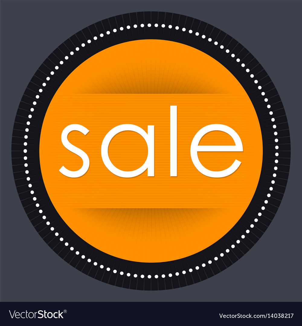 Sale banner template design orange round