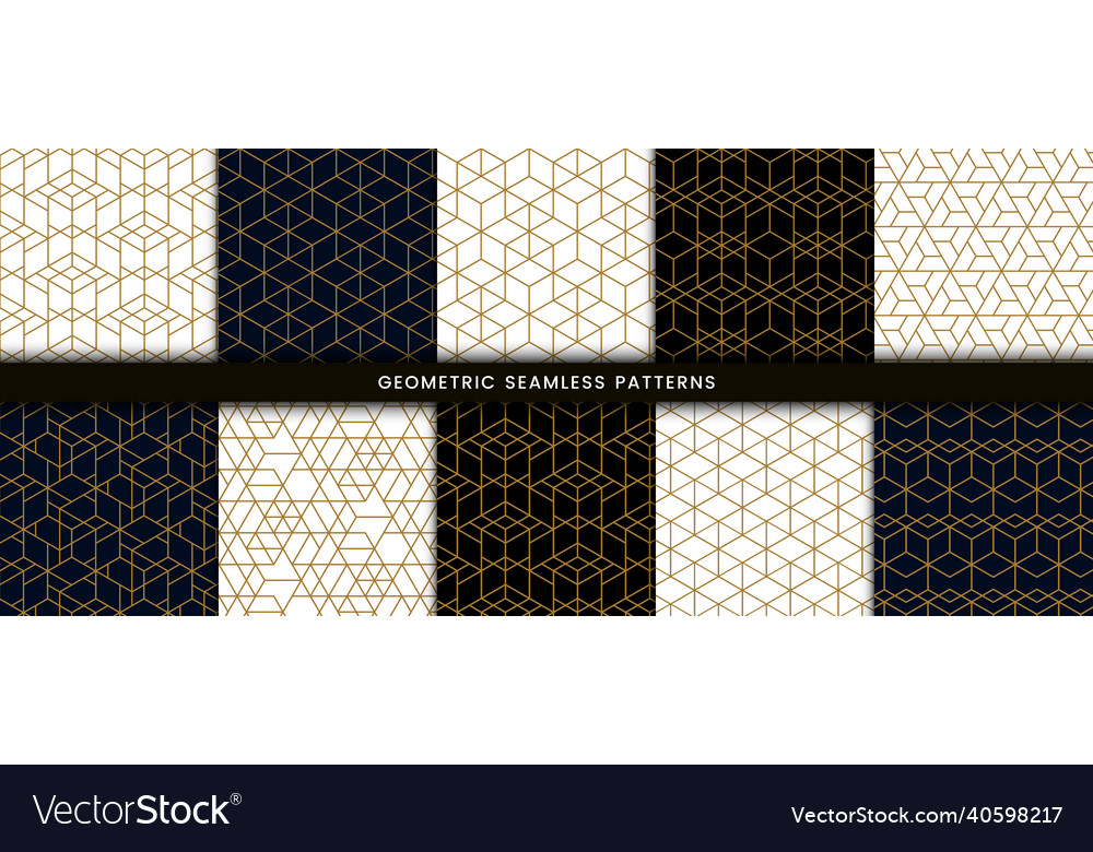 Set of geometric seamless pattern polygonal shape