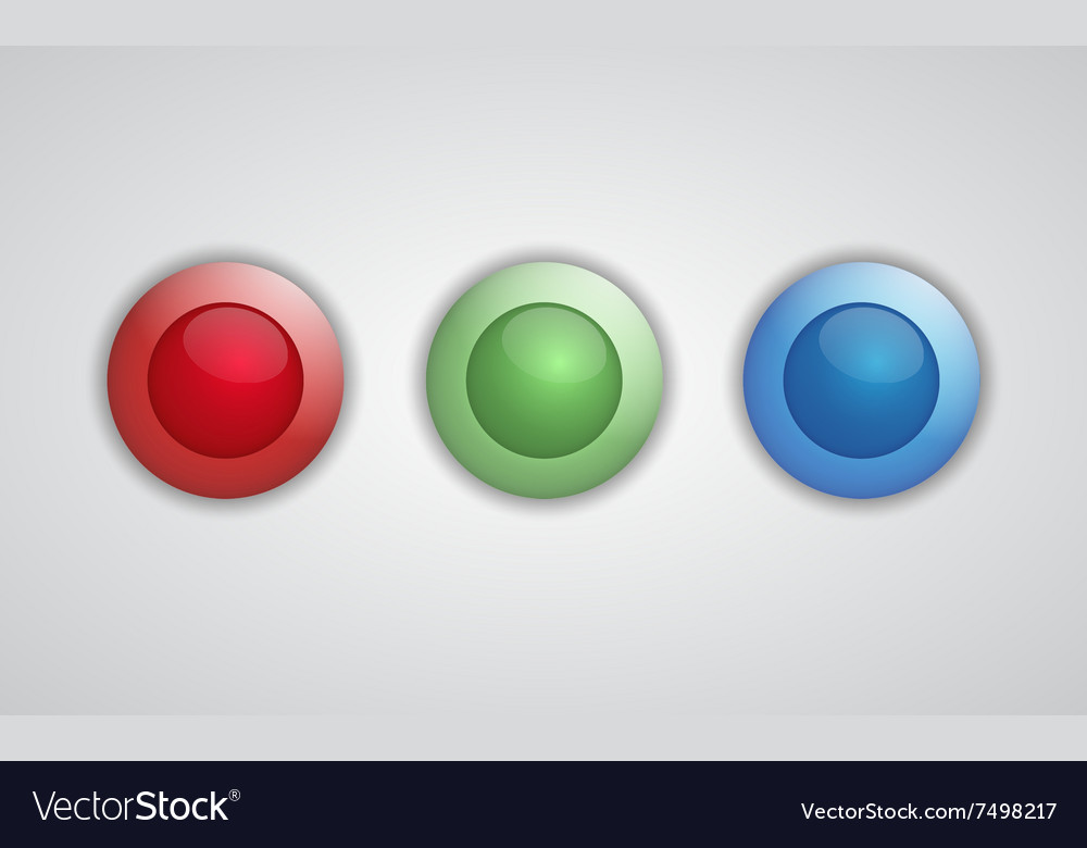 Set of glossy 3d buttons