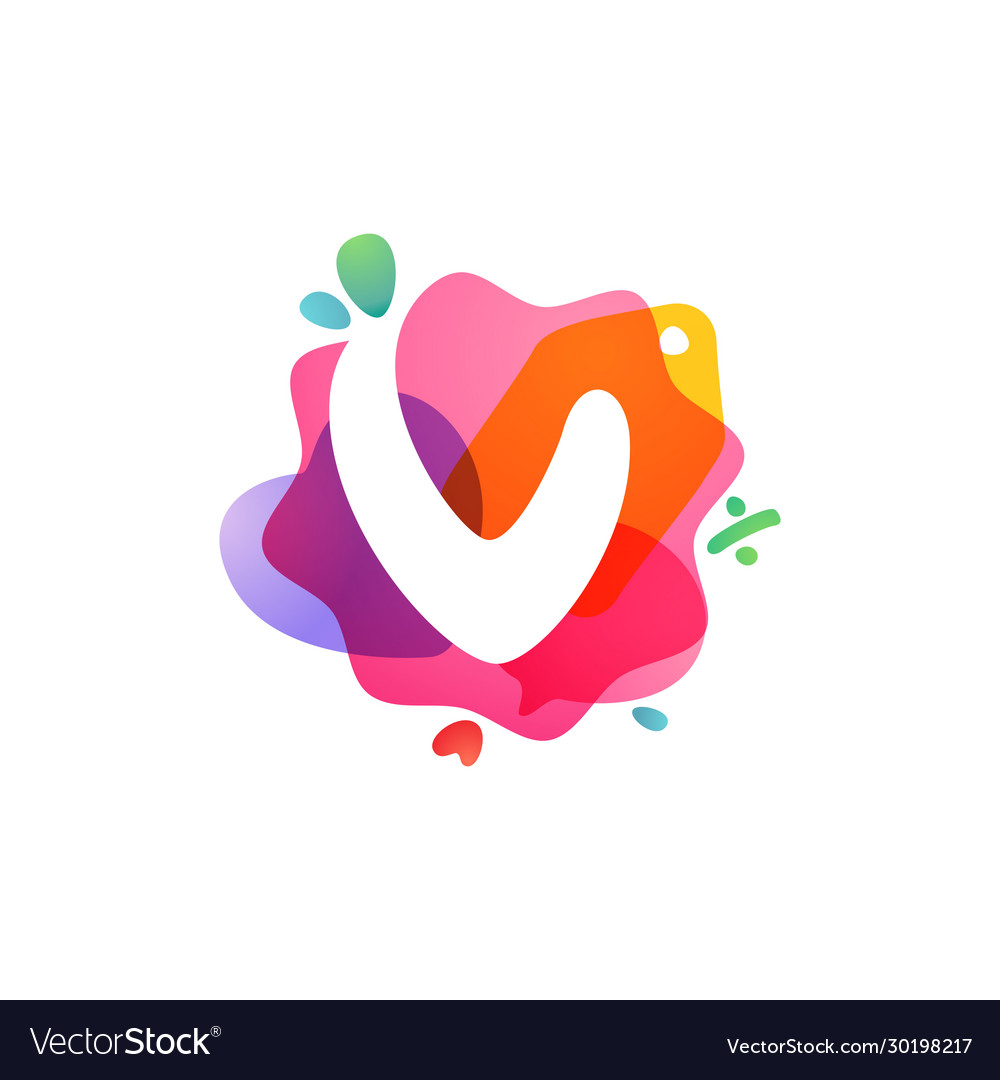 V letter logo with sale icons overlapping