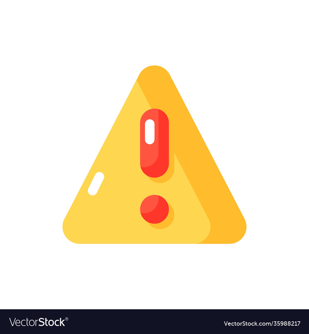 Warning flat color icon Royalty Free Vector Image