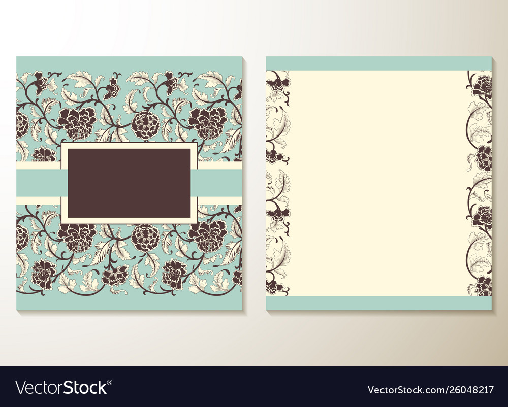 Wedding invitation cards with floral elements