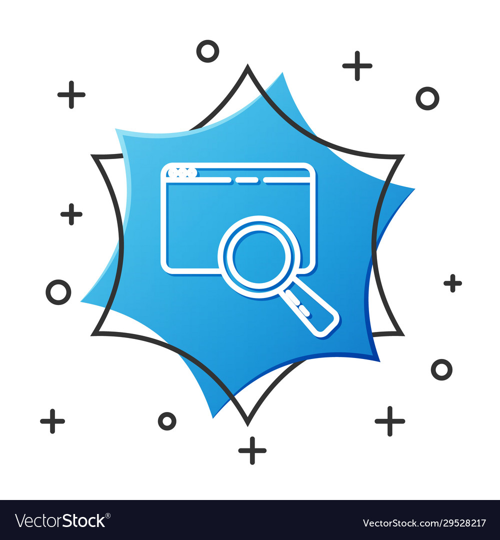 White line search in a browser window icon vector image White line search in a browser window icon
