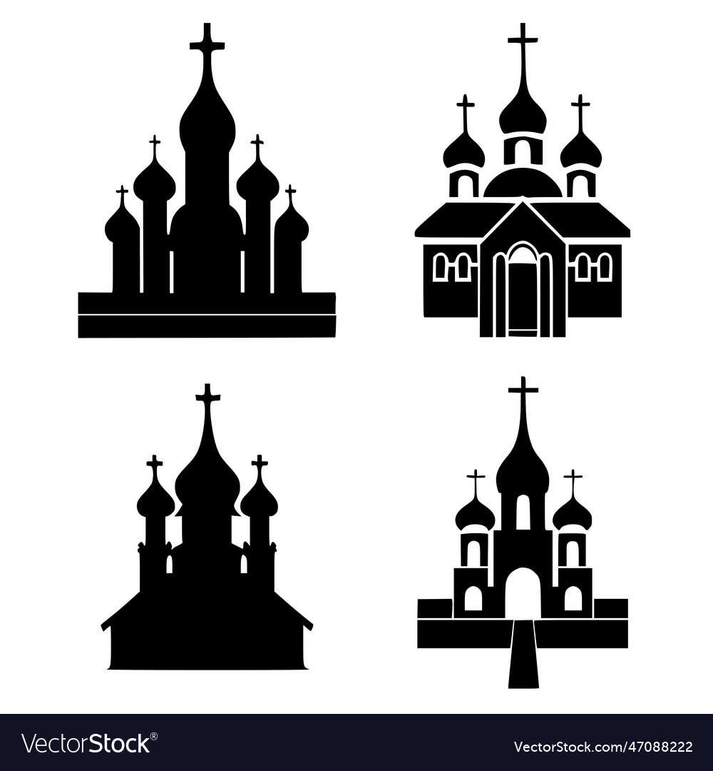 A set of icons logo the orthodox church Royalty Free Vector