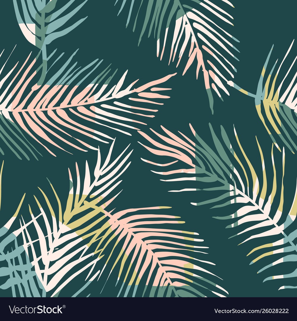 Abstract creative seamless pattern with tropical vector image Abstract creative seamless pattern with tropical