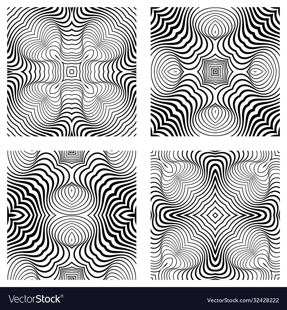 Abstract line patterns set vector image Abstract line patterns set