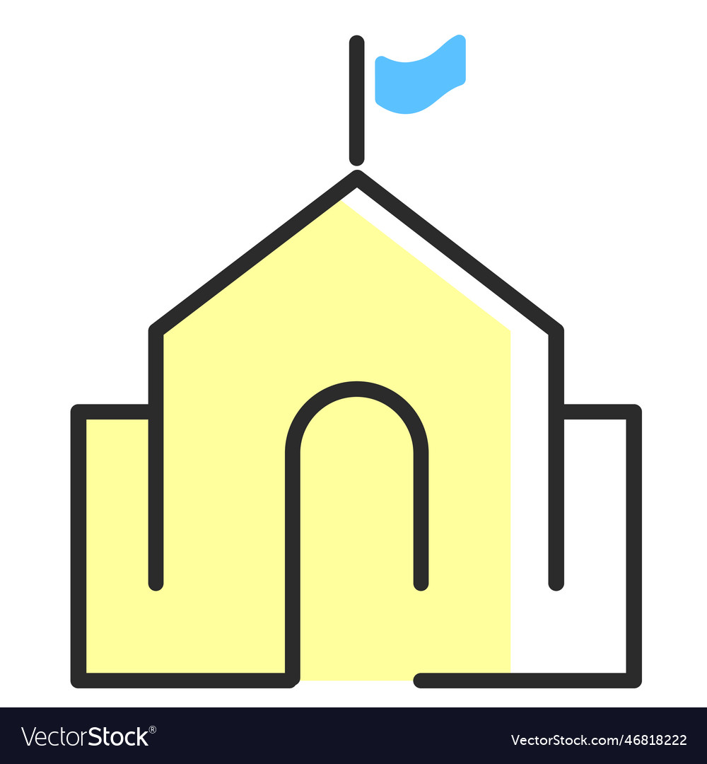 Building flag flat stroke