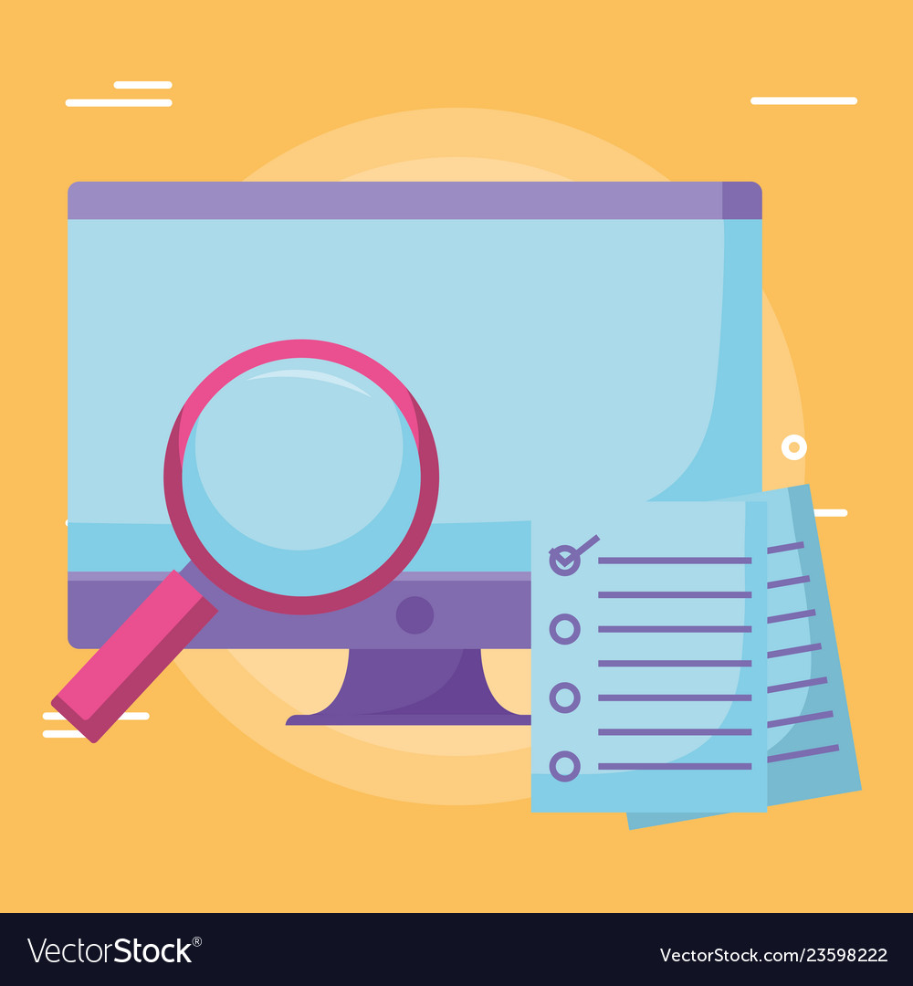Computer and checklist design Vector Image Computer and checklist design