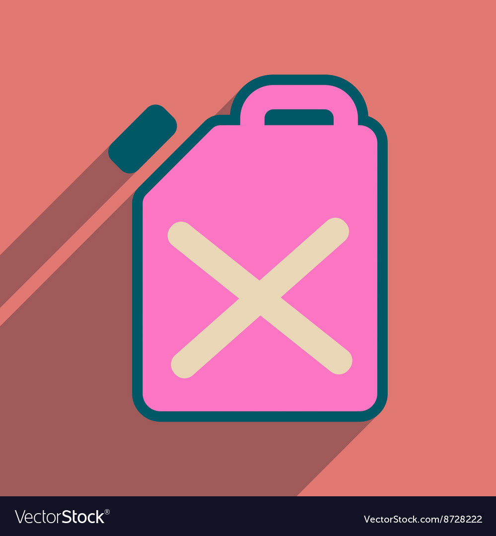Flat web icon with long shadow jerrycan
