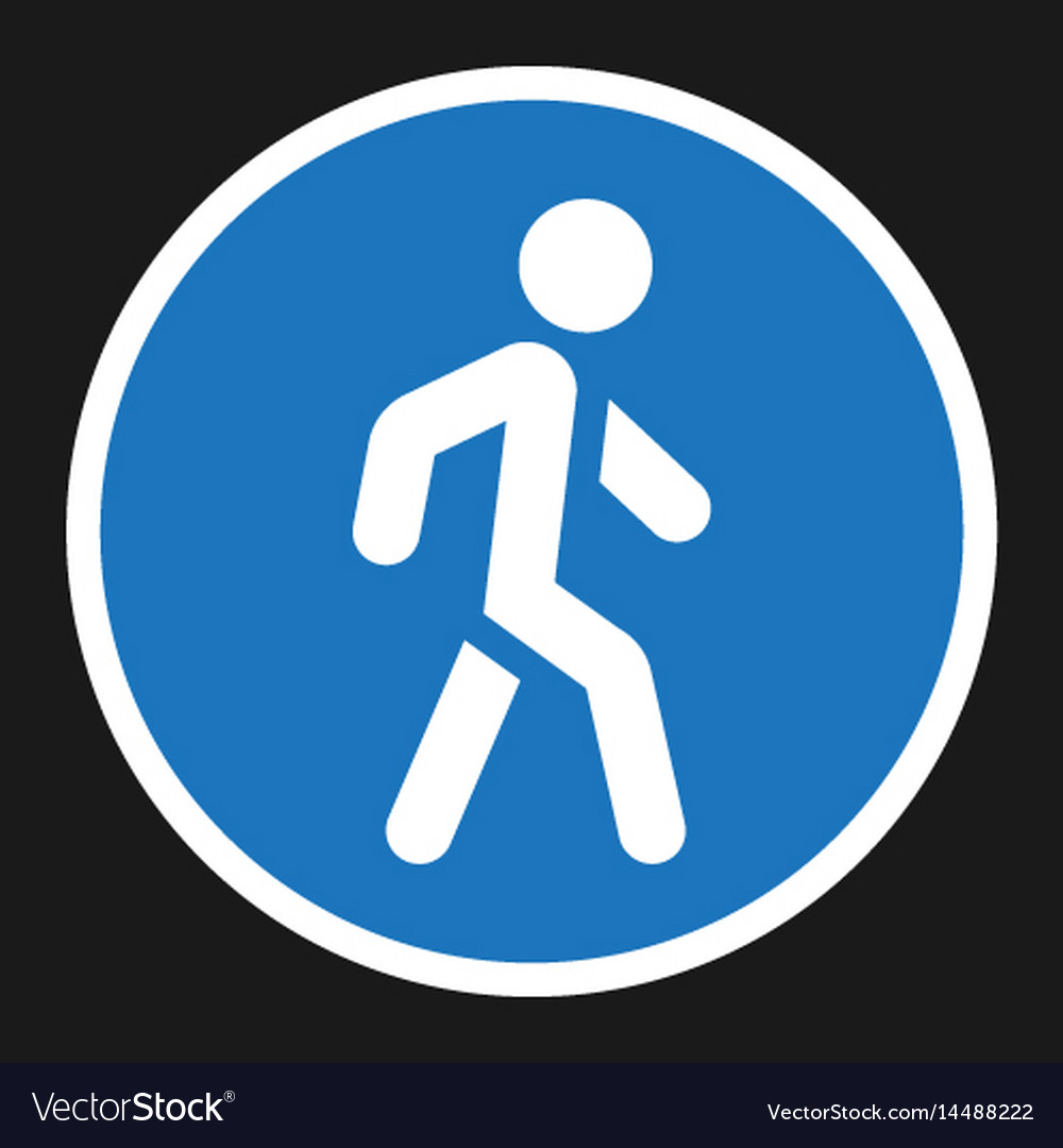 Footpath sign flat icon traffic and road Vector Image