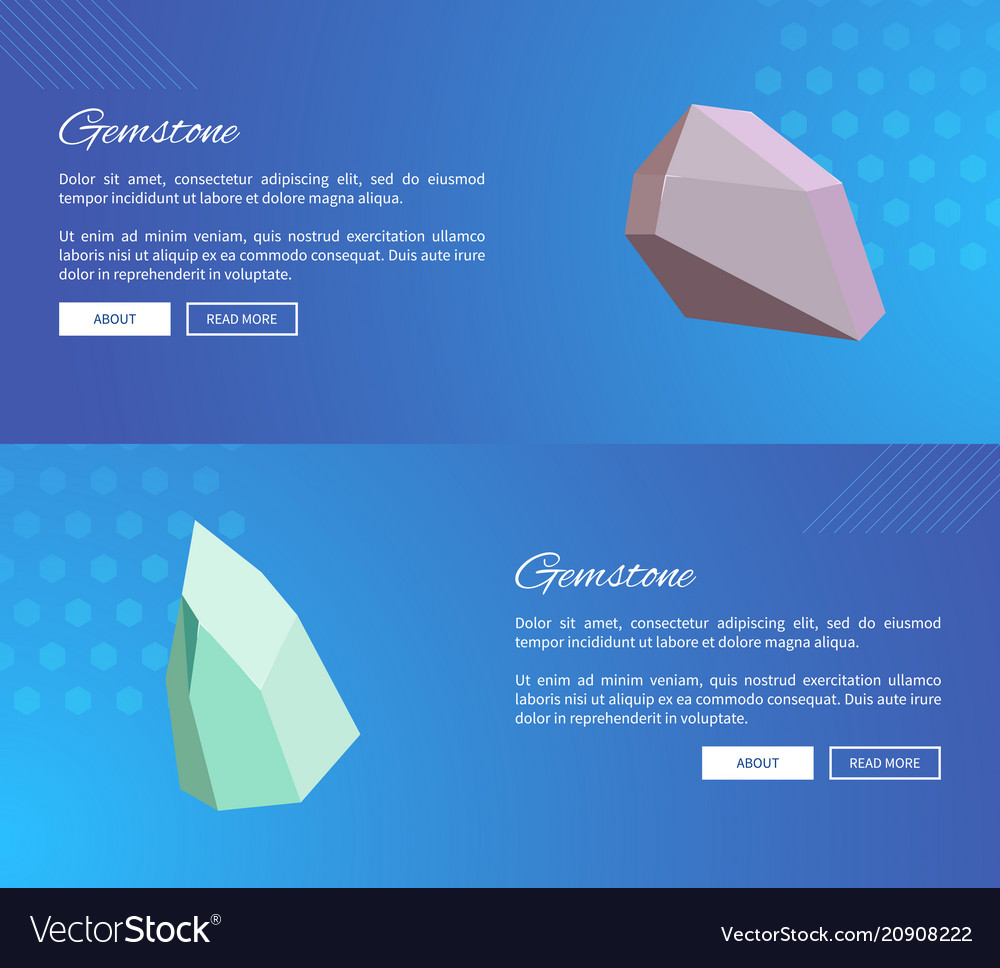 Gemstone Webseiten Design mit Drucktasten vector image Gemstone Webseiten Design mit Drucktasten