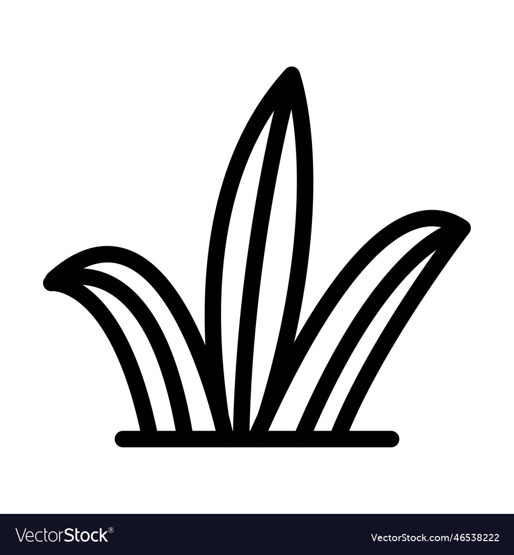 Grass leaves thick line icon for personal Vector Image