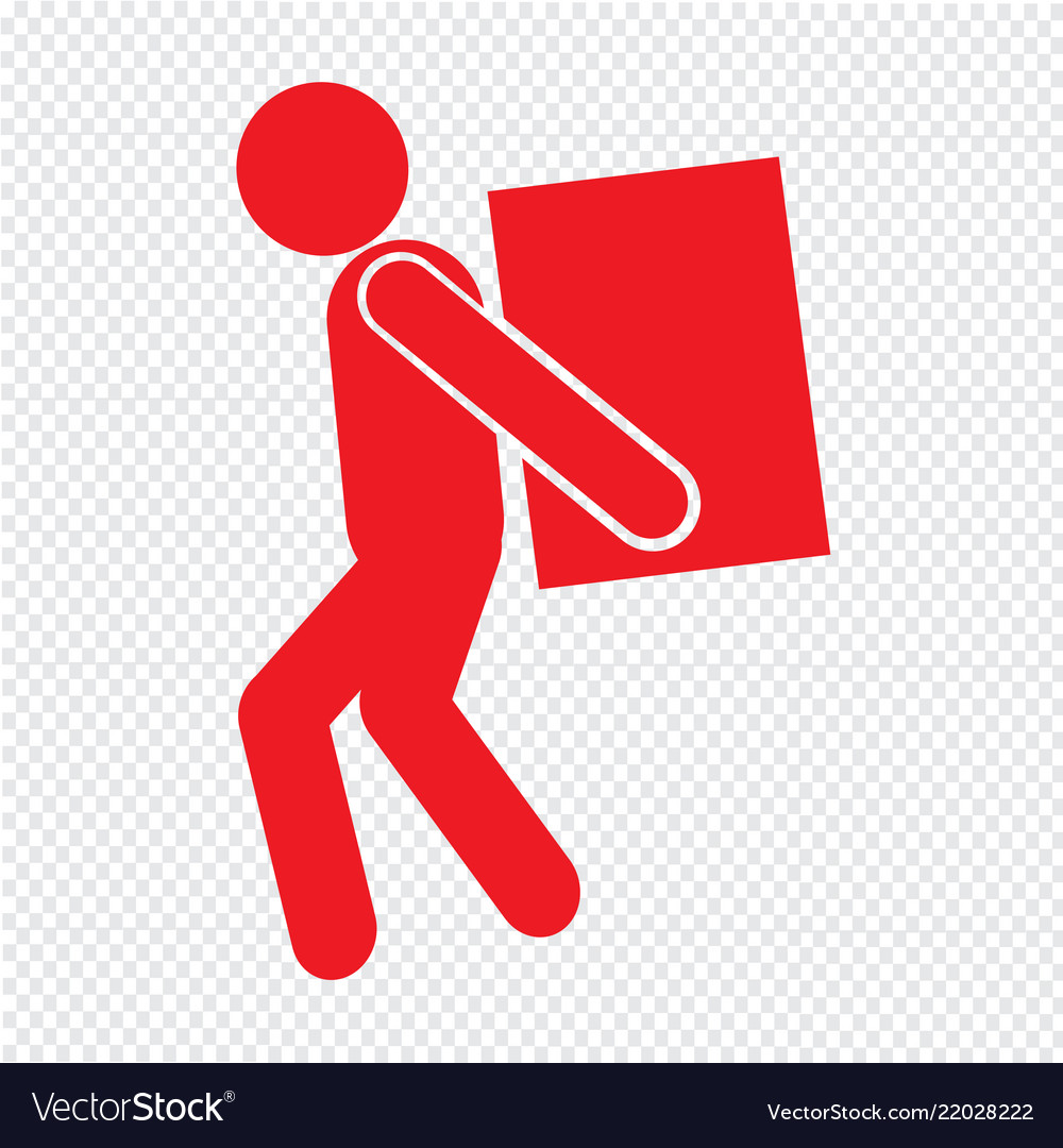 Man moving box pictograph icon design