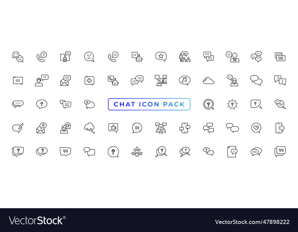 Minimal set of chat bubble line icons