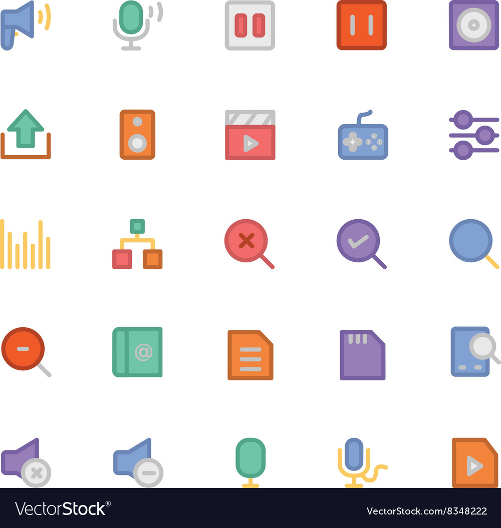 Multimedia colored icons 9