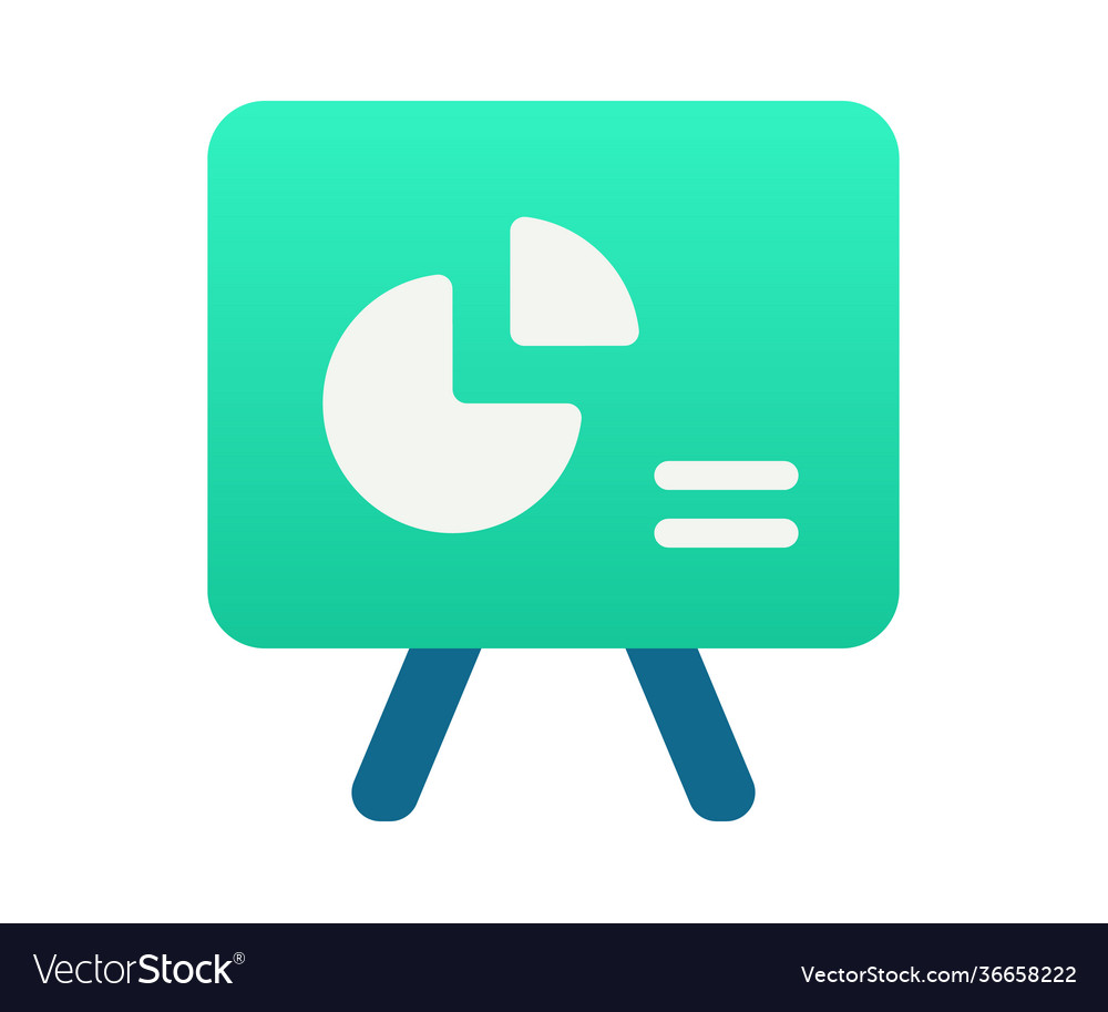 Presentation display chart single isolated icon vector image Presentation display chart single isolated icon