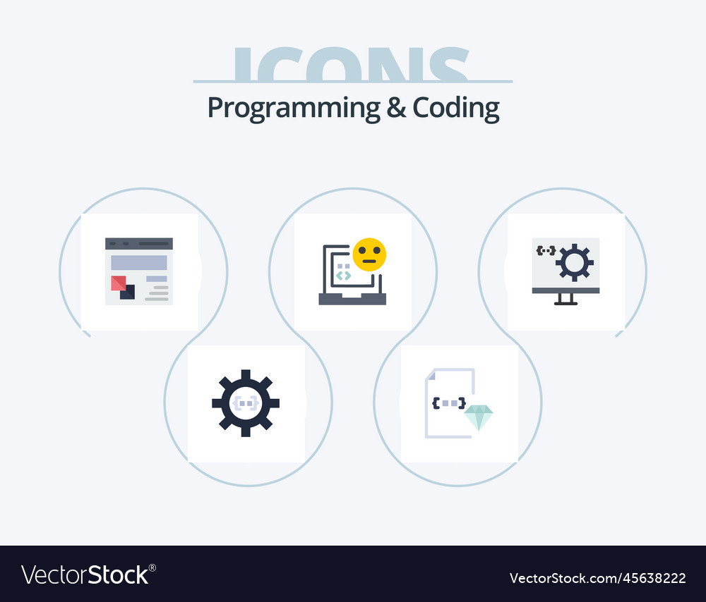 Programming and coding flat icon pack 5